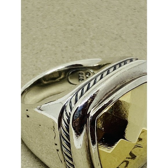 David Yurman Albion Faceted Dome Ring in 18kt Gold/Sterling  Size 6 - Picture 6 of 8